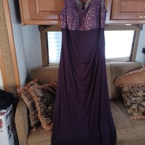 Xscape long Purple top laced dress 20w